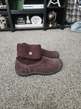 KEEN Women’s Slip-On Ankle Boots Knit Collar Suede Casual Comfort Shoes 8.5